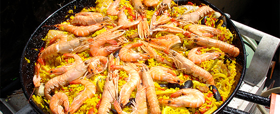 Seafood paella