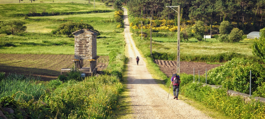 Pielgrzymi na szlaku pielgrzymkowym Camino de Santiago do Fisterra i Muxía