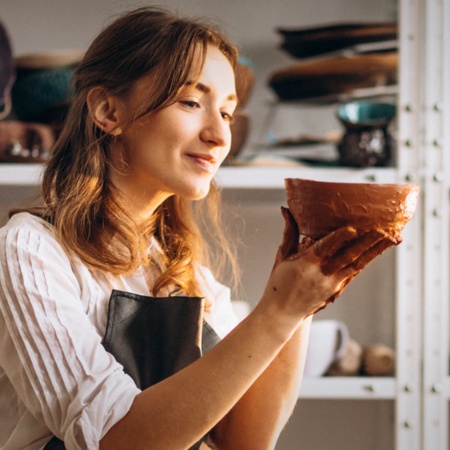 Artisan working in her workshop.