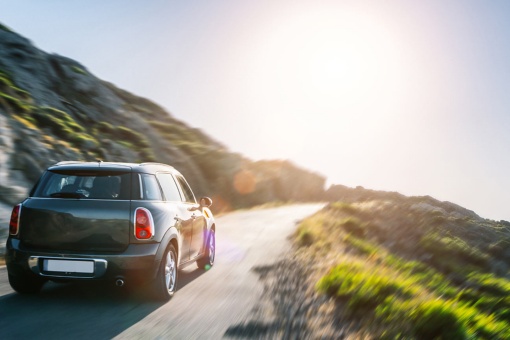 Car on a mountain road