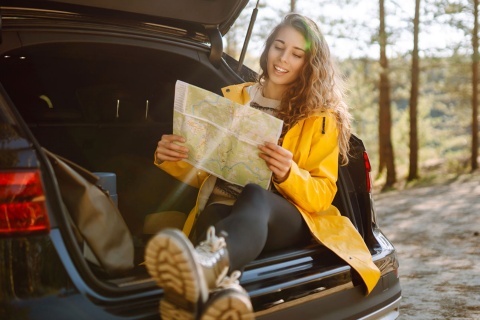 Tourist consulting a map