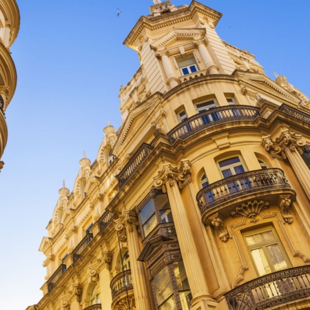 Building façades in Albacete