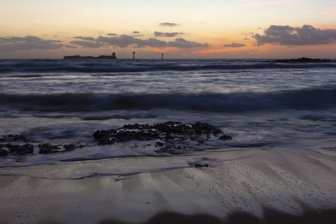 Praia em Chiclana de la Frontera (Cádis, Andaluzia)