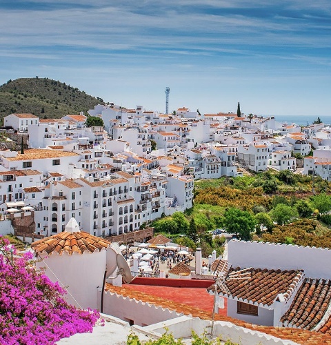 Sicht auf Frigiliana. Málaga