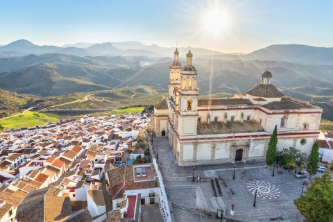 View the white village of Olvera in Cadiz