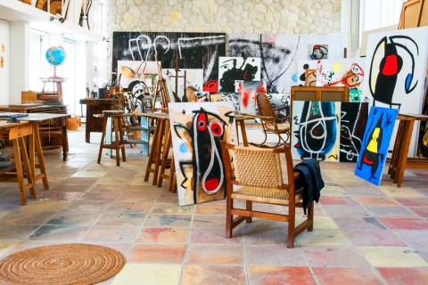 Interior do ateliê Taller Sert, estúdio de Joan Miró da Fundación Pilar y Joan Miró, em Palma de Maiorca, Ilhas Baleares