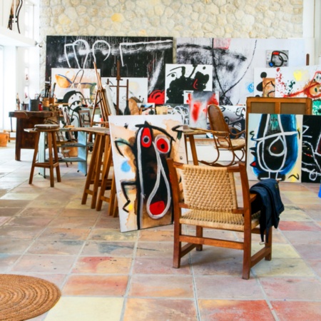 Interior of Taller Sert, Joan Miró’s studio in the Fundació Miró Mallorca (Pilar and Joan Miró Foundation) in Palma de Mallorca, Balearic Islands