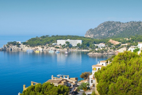 Cala Fornells beach in Calviá. Mallorca