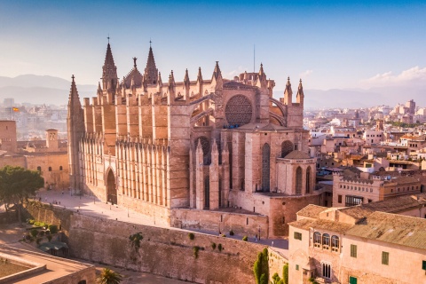 Mallorca cathedral, aerial view