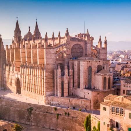 Mallorca cathedral, aerial view