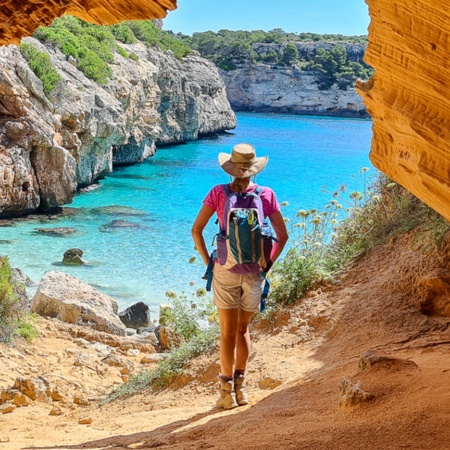 Sandhöhle in Cala des Moro auf Mallorca, Balearen