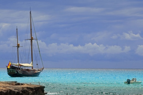 Barcos na Ilha de Formentera Baleares