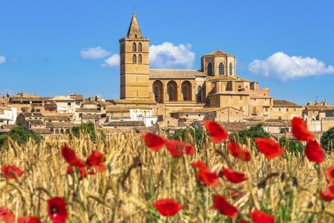 Panoramic view of Sineu in Mallorca (Balearic Islands)