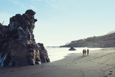 Friends on a beach in Tenerife