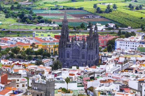 Panoramic view of Arucas on the island of Gran Canaria (Canary Islands)