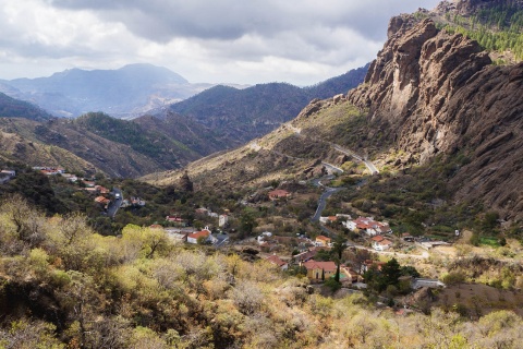 Vue panoramique d’Ayacata (Grande Canarie, îles Canaries)