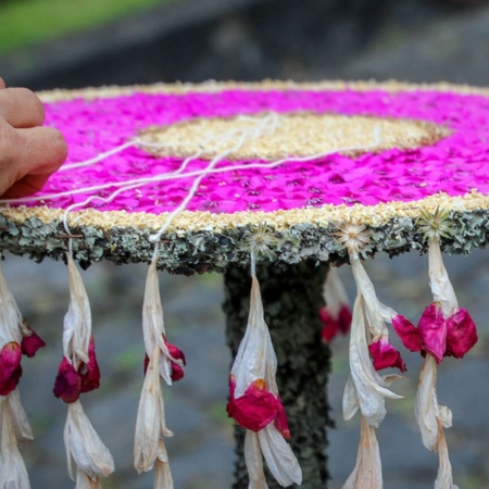 Detalhe de enfeite de Corpus Christi na ilha de La Palma, Ilhas Canárias