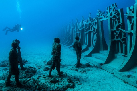 „Crossing the Rubicon“, Jason deCaires Taylor. Atlantisches Museum Lanzarote