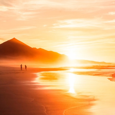 Zachód słońca na plaży Cofete, Fuerteventura