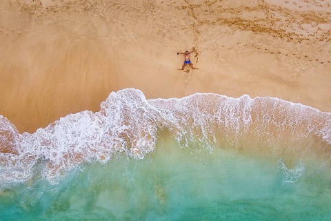 Praia de Las Conchas, na ilha de La Graciosa. Ilhas Canárias