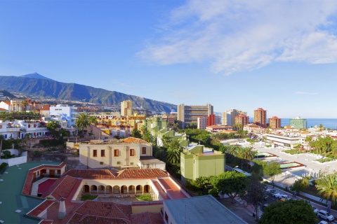 Panoramic view of Puerto de la Cruz on the island of Tenerife (Canary Islands)