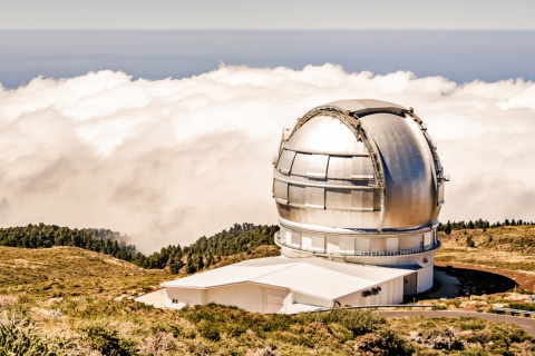 Widok z Obserwatorium Astrofizycznego Roque de Los Muchachos na wyspie La Palma, Wyspy Kanaryjskie