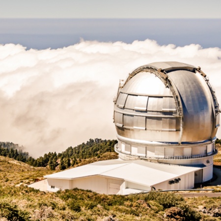 Vista desde el Observatorio Astrofísico Roque de Los Muchachos en La Palma, Islas Canarias