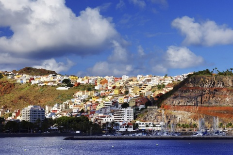 Panoramic view of San Sebastián de La Gomera (Canary Islands)