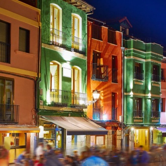 Barrio Húmedo in León bei Nacht