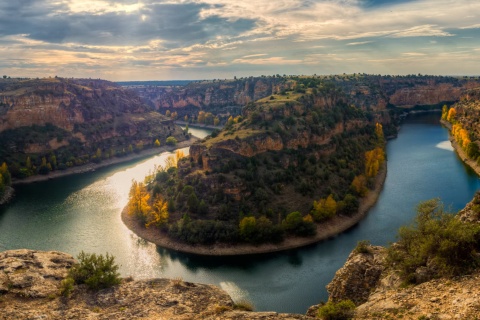 Panoramablick vom Naturpark Hoces del Río Duratón aus. Segovia