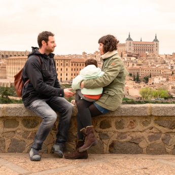 Família no mirante do Vale de Toledo, Castilla-La Mancha