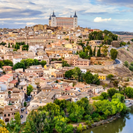 Panoramablick auf die Stadt Toledo, Castilla la Mancha