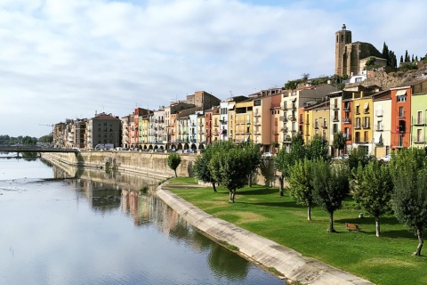 River Segre on its route through Balaguer (Lleida, Catalonia)