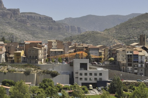 Panorámica de La Pobla de Segur, en Lleida (Cataluña)