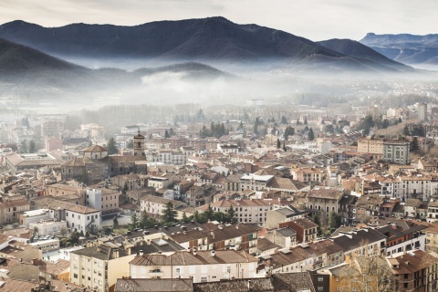 Panorâmica de Olot, em Girona (Catalunha)