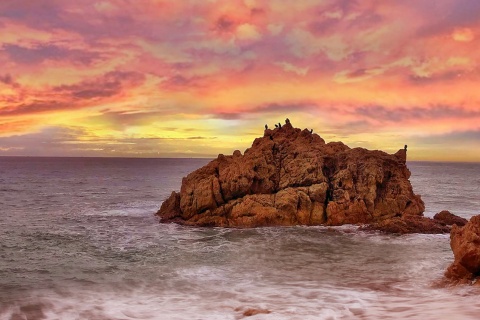 "Roca Grossa at Las Rocas beach in Calella "