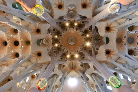 Detail of inside the La Sagrada Familia