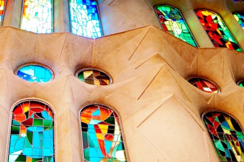 Ausschnitt der Basilika Sagrada Familia in Barcelona