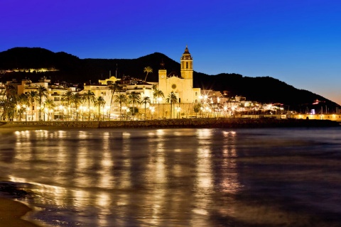 Veduta di Sitges, provincia di Barcellona (Catalogna)