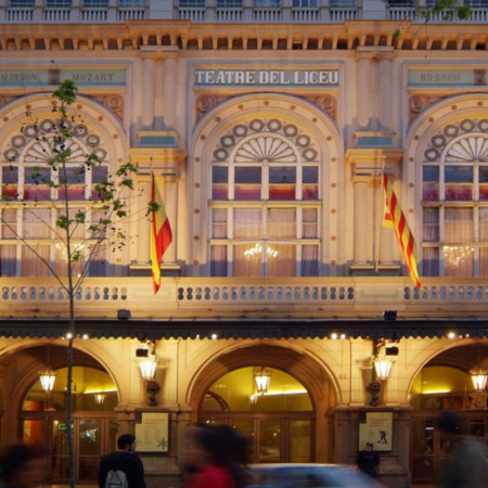 Gran Teatre del Liceu w Barcelonie, znany jako El Liceu, z zewnątrz.