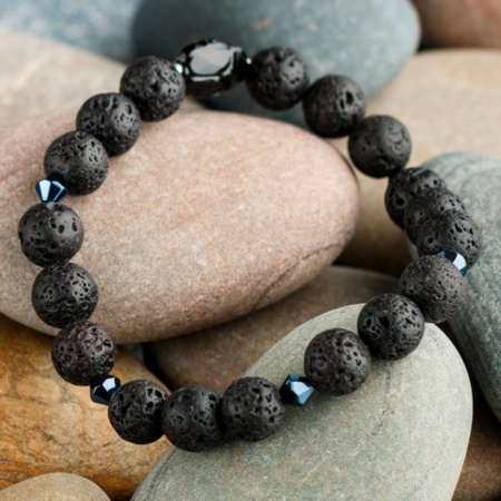 Volcanic lava bracelet