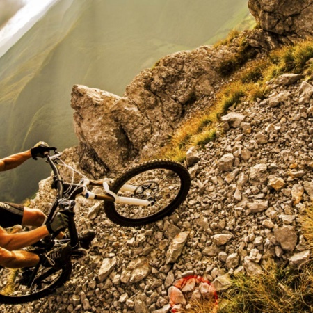 Cyclist on mountain bike