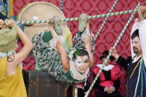 Vorführung auf dem Renaissance-Fest in Tortosa (Tarragona, Katalonien)