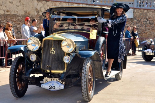 Vintage car taking part in the Sitges International Vintage Car Rally