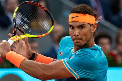 Nadal durante un partido contra Tiafoe en la edición de 2019 