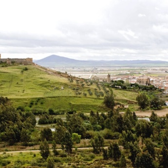 Vista panorâmica do castelo de Medellín