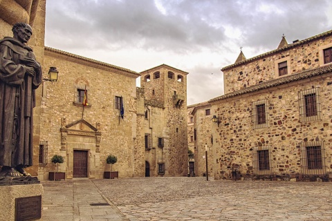 Plaza de Santa María di Cáceres (Estremadura)