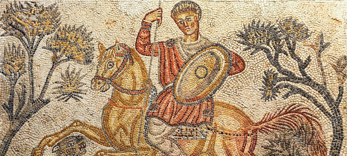 Mosaico con scena di caccia. Museo Nazionale di Arte Romana di Mérida