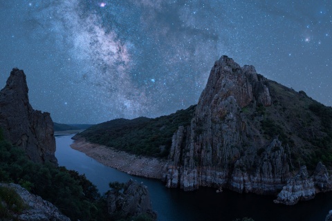 Cielo estrellado en Parque Nacional de Monfragüe, Extremadura