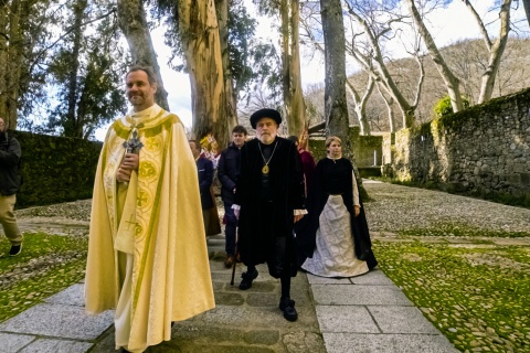 Detail of the commemoration of the journey of Emperor Charles V in Jarandilla de la Vera in Cáceres, Extremadura